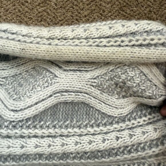 LCR Men’s Cable Knit Chunky Wool Blend Cardigan Neutral Size M - Picture 12 of 12